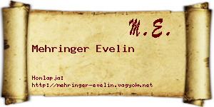 Mehringer Evelin névjegykártya